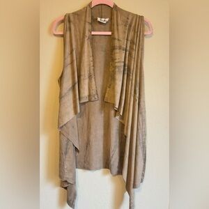 PQLA Ishi Knit Boho Waterfall Vest /Cardigan Brown Size M/L
